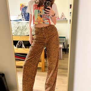 BDG urban outfitters, waist 27, length 32, leopard print corduroy jeans